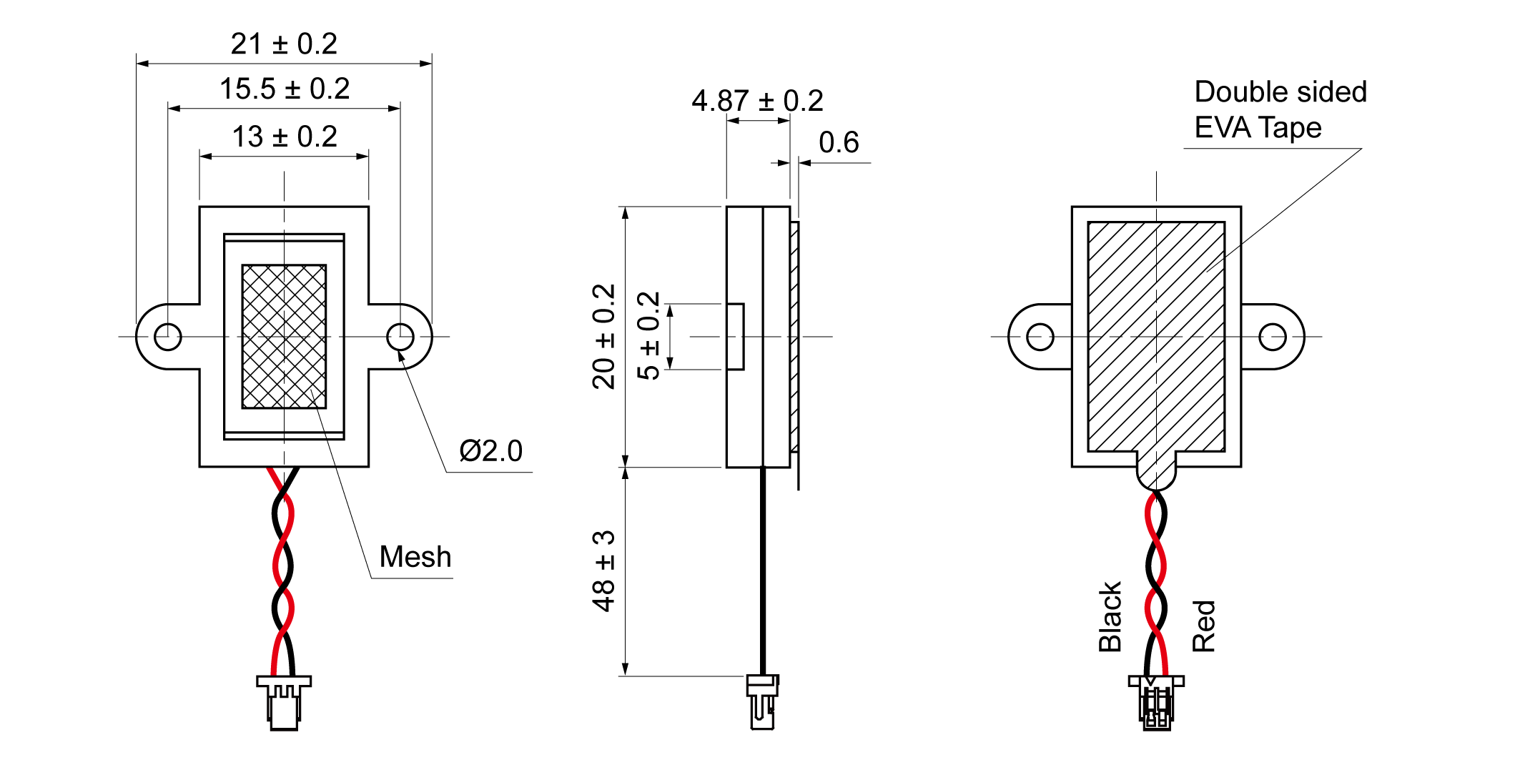 OSS03-2013-4A0.8W8-C Mechanical Drawing